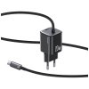 USAMS Ładowarka sieciowa JC Series CC261 20W GaN Fast Charger wbudowanykabel USB-C czarna